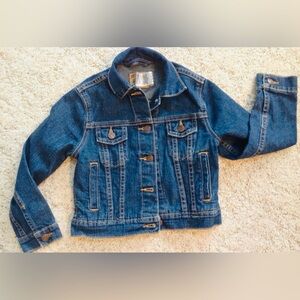 Levi Strauss Girls Child Size Medium Blue Denim Jacket Snap Front